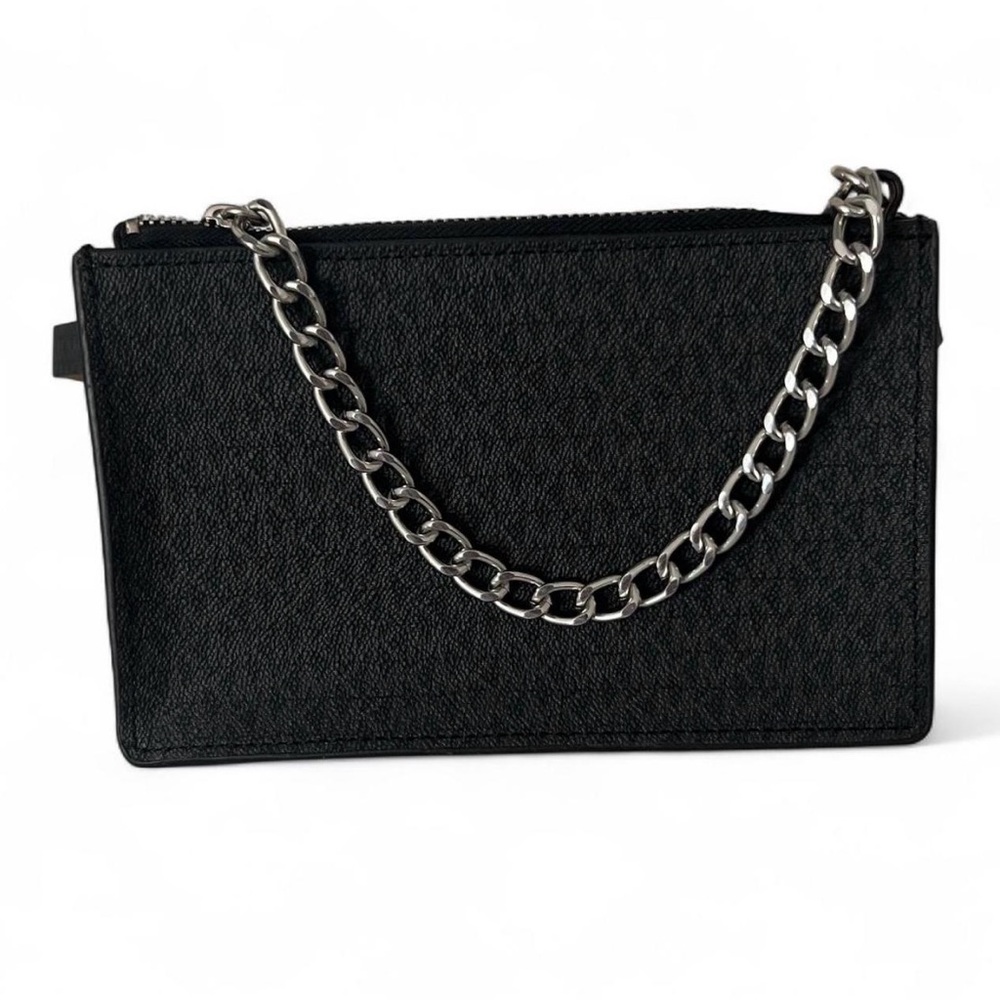 Michael Kors Black Belt Bag with Silver Chain